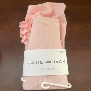 Pink baby tights with ruffle butt